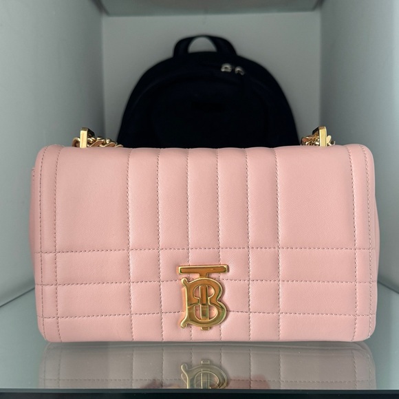 Baby Pink Quilted Leather Burberry Lola Purse - Picture 1 of 5